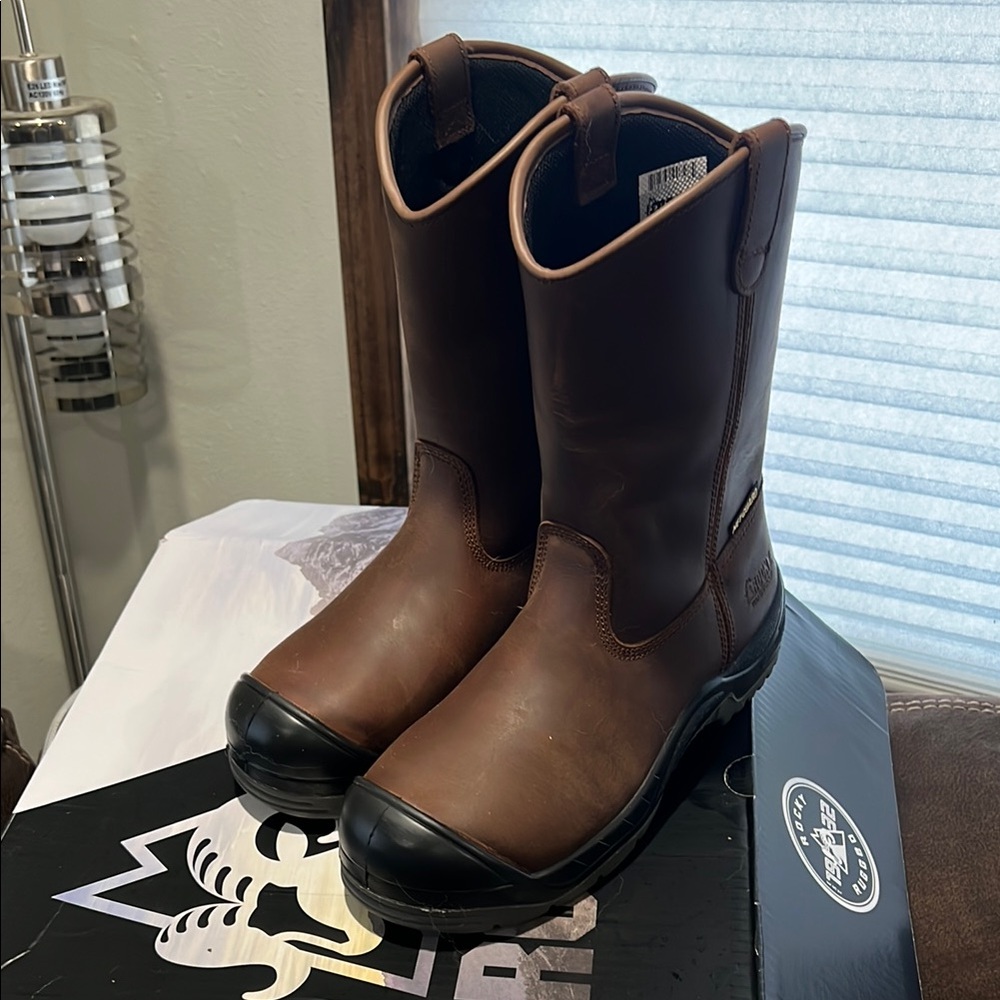 Rocky Dark Brown Men's steel toe Boots